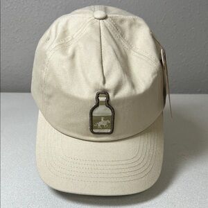 Cream Embroidered Bottle Patch Baseball Cap - Unbranded
